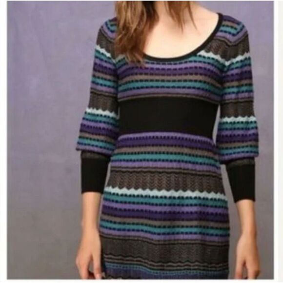 Free People Wool Blend Striped Long Sleeve Sweater Dress Womens Size Large Y2K - Picture 1 of 5
